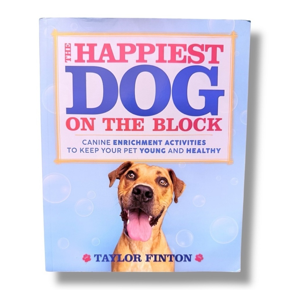 The Happiest Dog on the Block book filled with canine enrichment activities